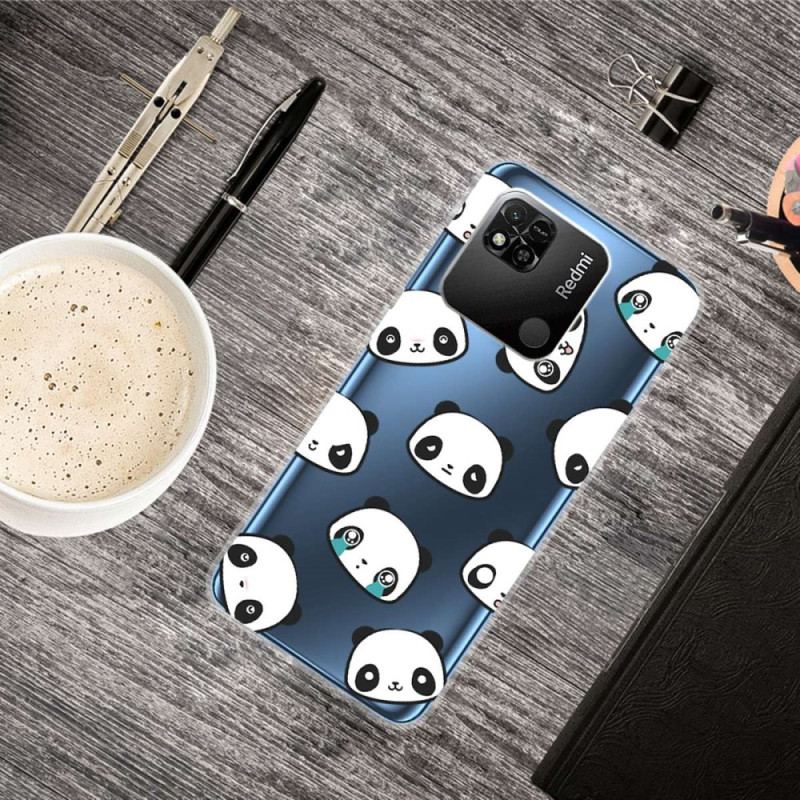 Capa Para Xiaomi Redmi 10A Pandas Fofos Sem Costura