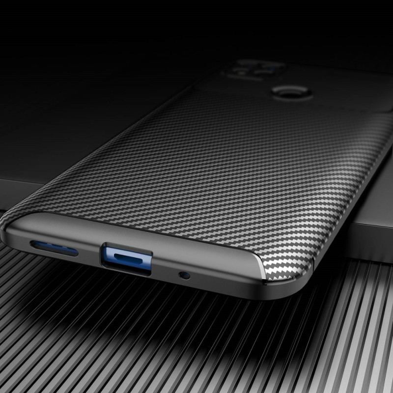 Capa Para Xiaomi Redmi 10A Textura Flexível De Fibra De Carbono