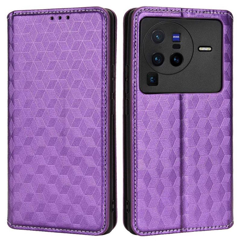 Capa De Celular Para Vivo X80 Pro Flip Cubos 3d