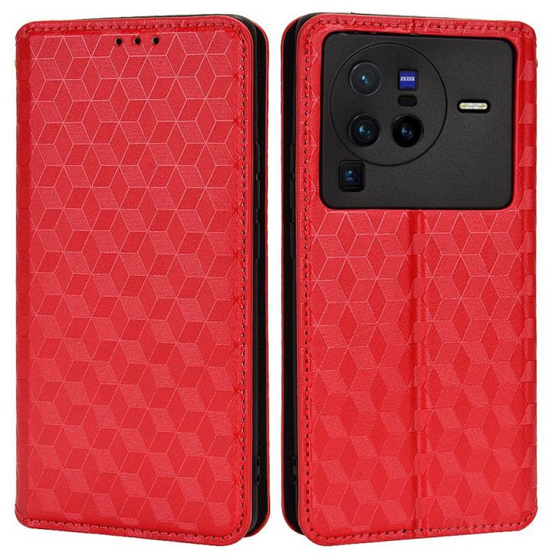 Capa De Celular Para Vivo X80 Pro Flip Cubos 3d