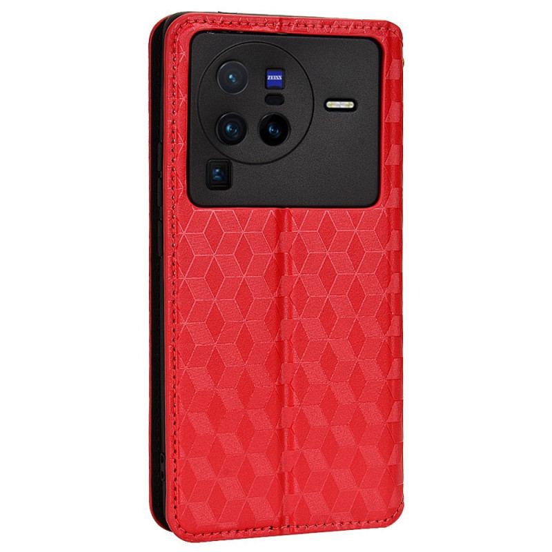 Capa De Celular Para Vivo X80 Pro Flip Cubos 3d