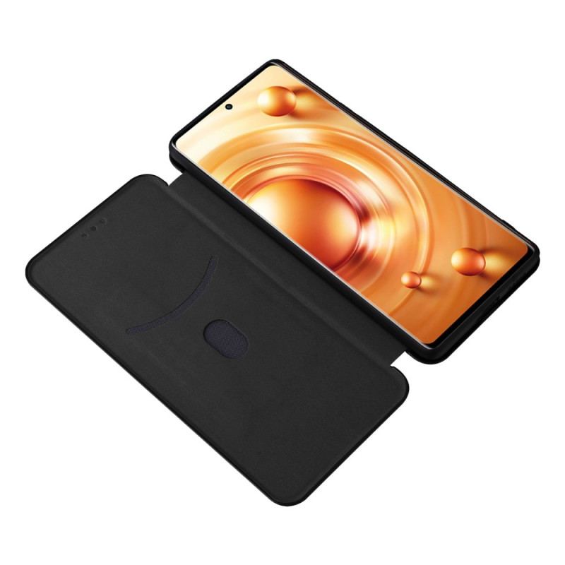 Capa De Celular Para Vivo X80 Pro Flip Fibra De Carbono Colorida