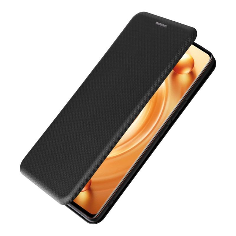 Capa De Celular Para Vivo X80 Pro Flip Fibra De Carbono Colorida