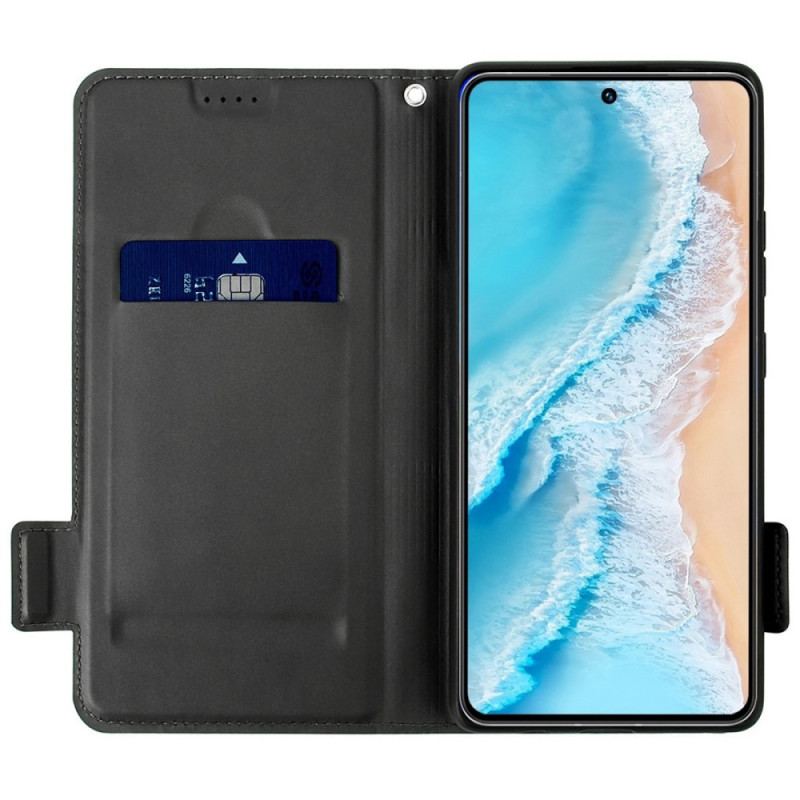 Capa De Couro Para Vivo X80 Pro Dois Tons Com Alça