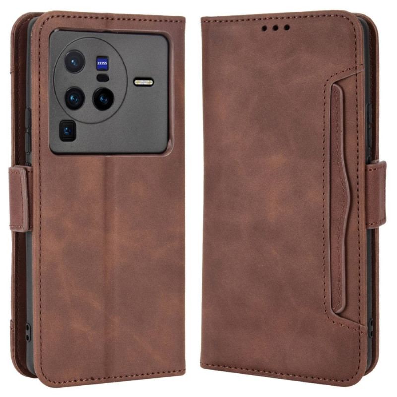 Capa Flip Para Vivo X80 Pro Cartões Múltiplos