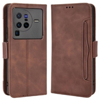 Capa Flip Para Vivo X80 Pro Cartões Múltiplos