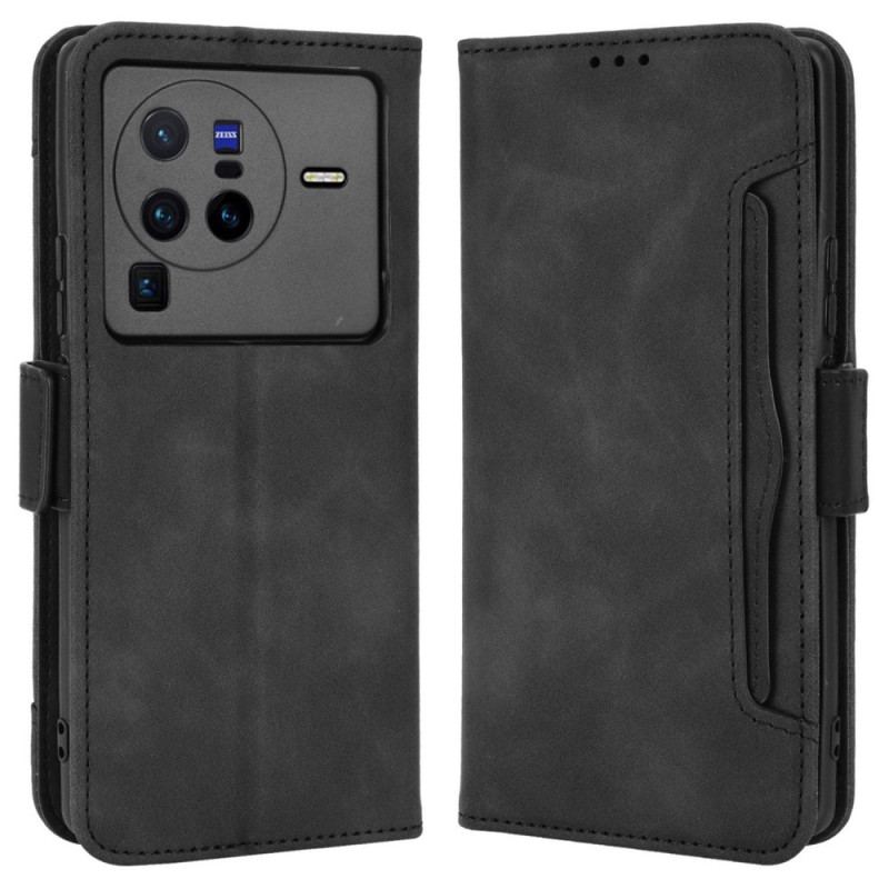 Capa Flip Para Vivo X80 Pro Cartões Múltiplos