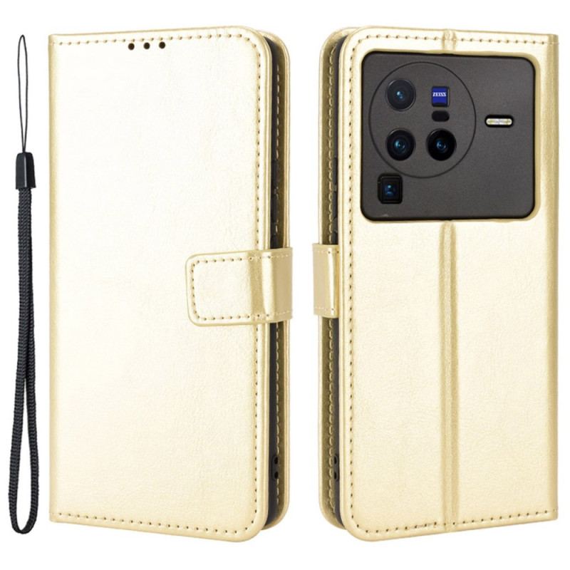 Capa Flip Para Vivo X80 Pro Clássico Chamativo