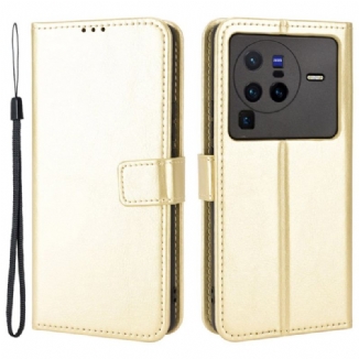 Capa Flip Para Vivo X80 Pro Clássico Chamativo