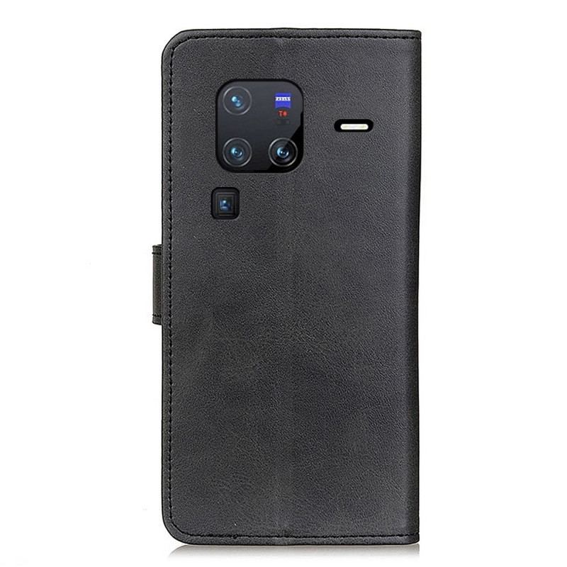 Capa Folio Para Vivo X80 Pro Couro Sintético Fosco