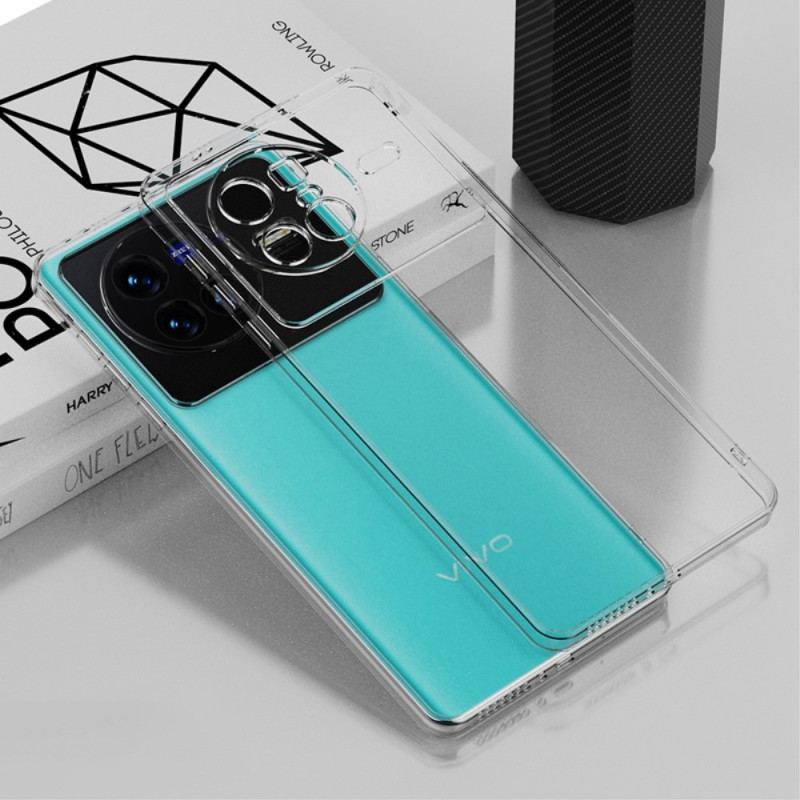 Capa Para Vivo X80 Pro Contorno Metálico Transparente