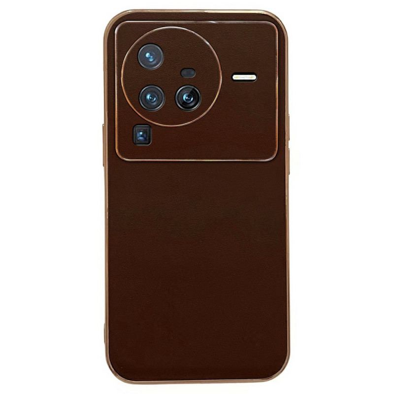 Capa Para Vivo X80 Pro Elegância Em Couro Genuíno