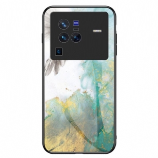 Capa Para Vivo X80 Pro Vidro Temperado De Mármore