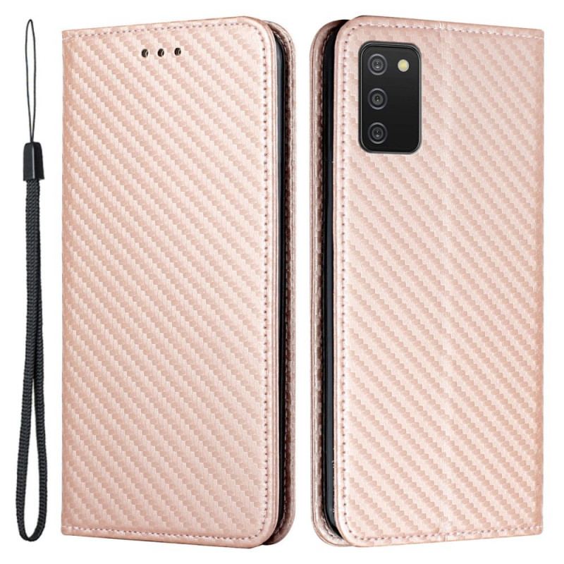 Capa De Celular Para Samsung Galaxy A03s De Cordão Flip Correia De Fibra De Carbono