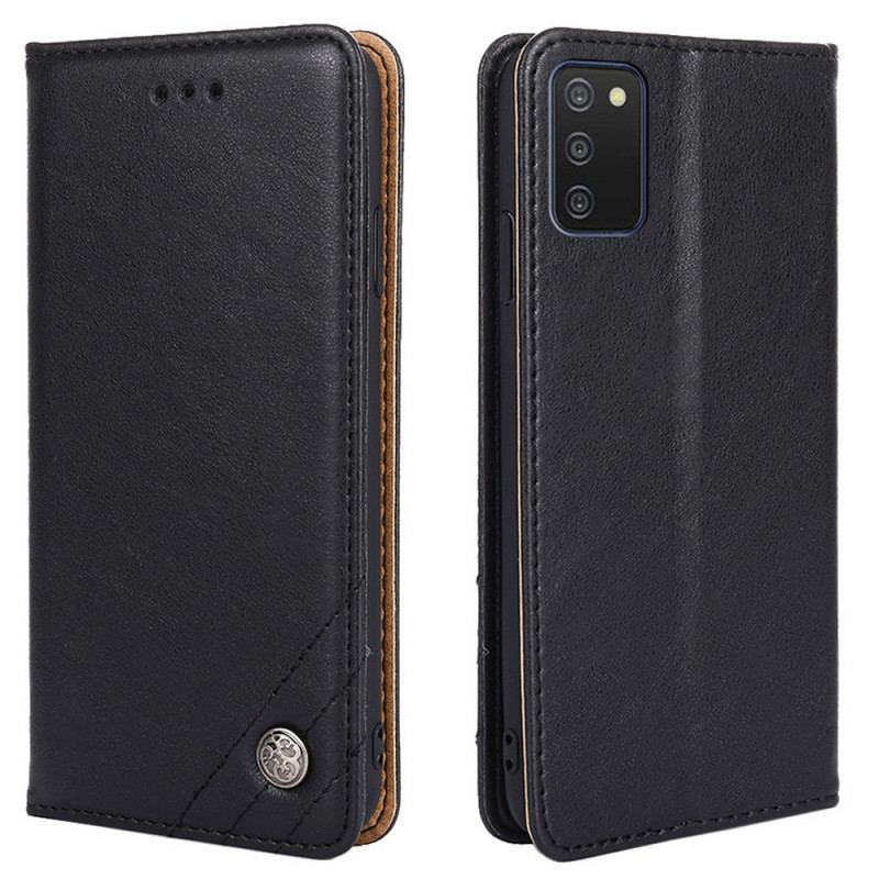 Capa De Celular Para Samsung Galaxy A03s Flip Estilo Rebite De Couro