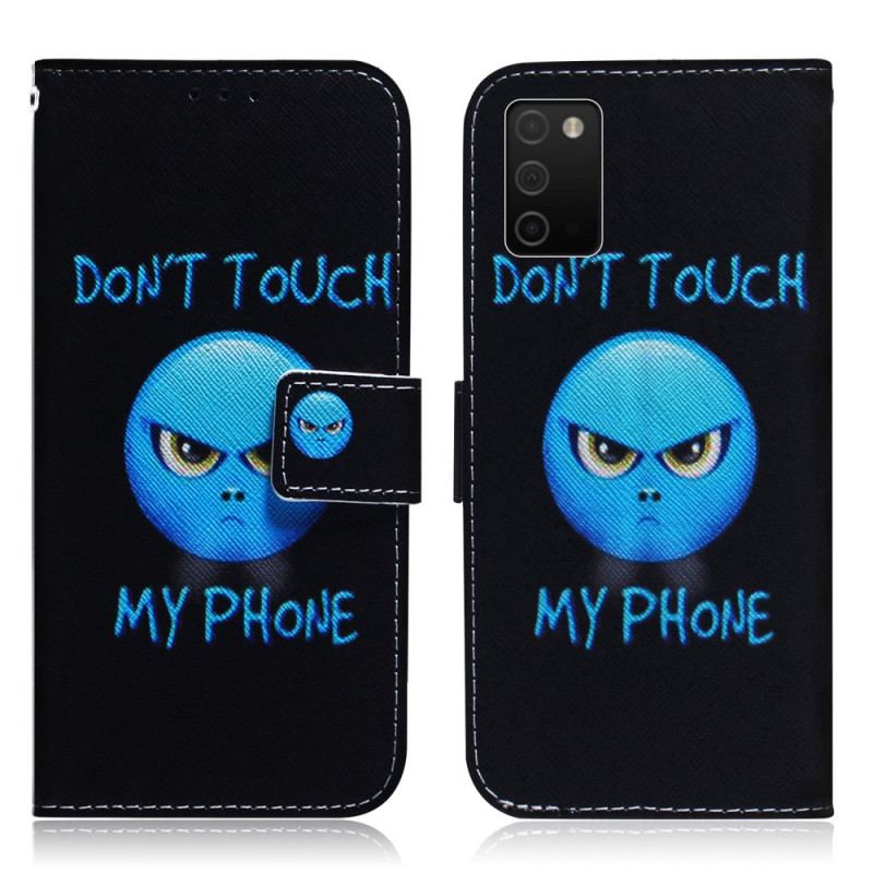 Capa De Couro Para Samsung Galaxy A03s Emoji Telefone