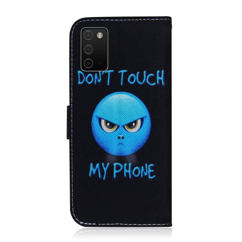 Capa De Couro Para Samsung Galaxy A03s Emoji Telefone