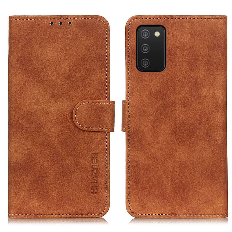 Capa Flip Para Samsung Galaxy A03s Efeito Couro Vintage Khazneh