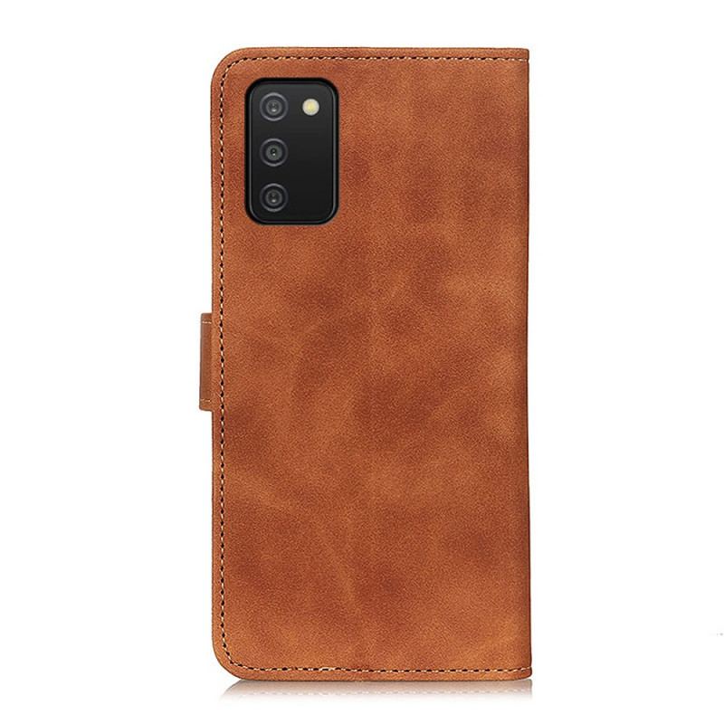 Capa Flip Para Samsung Galaxy A03s Efeito Couro Vintage Khazneh