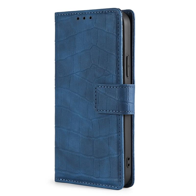 Capa Flip Para Samsung Galaxy A03s Efeito Pele De Crocodilo