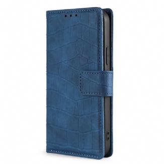 Capa Flip Para Samsung Galaxy A03s Efeito Pele De Crocodilo