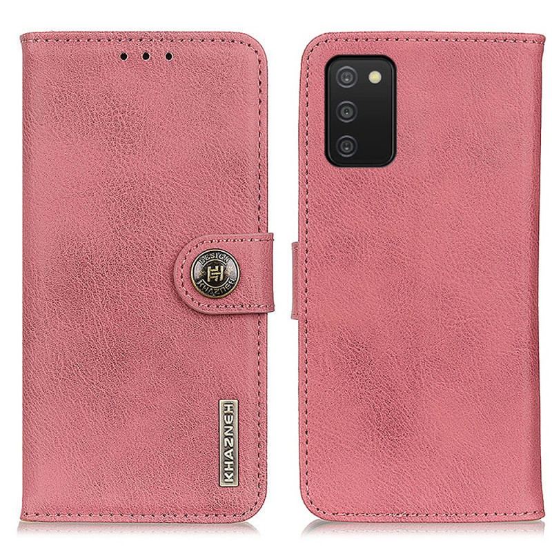 Capa Flip Para Samsung Galaxy A03s Imitação De Couro Khazneh