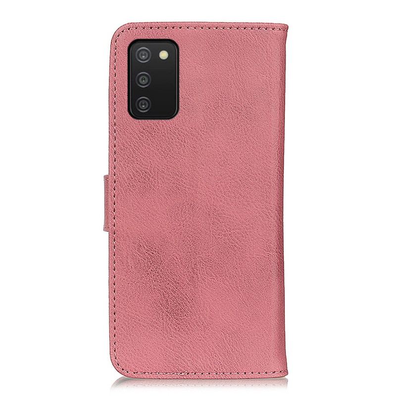 Capa Flip Para Samsung Galaxy A03s Imitação De Couro Khazneh