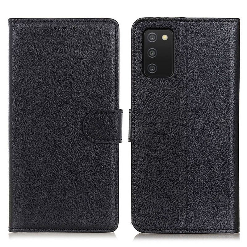 Capa Flip Para Samsung Galaxy A03s Textura Lichia