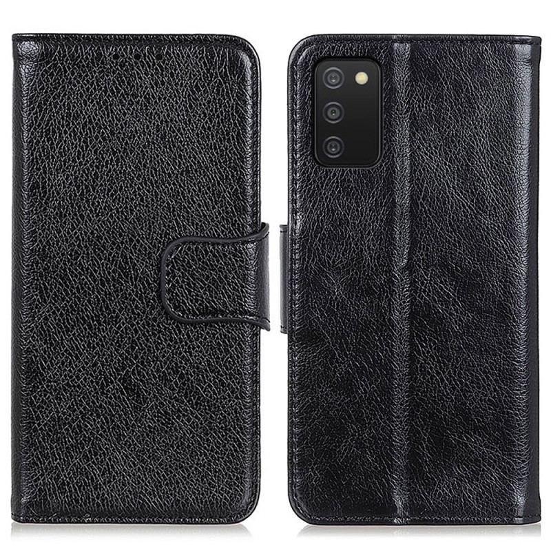 Capa Folio Para Samsung Galaxy A03s Couro Napa Rachado