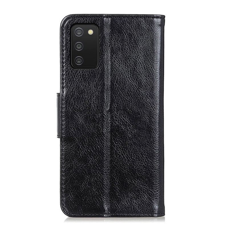 Capa Folio Para Samsung Galaxy A03s Couro Napa Rachado