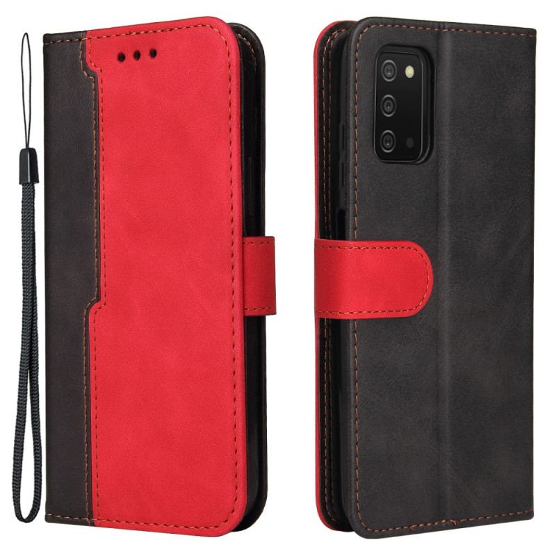 Capa Folio Para Samsung Galaxy A03s Dois Tons