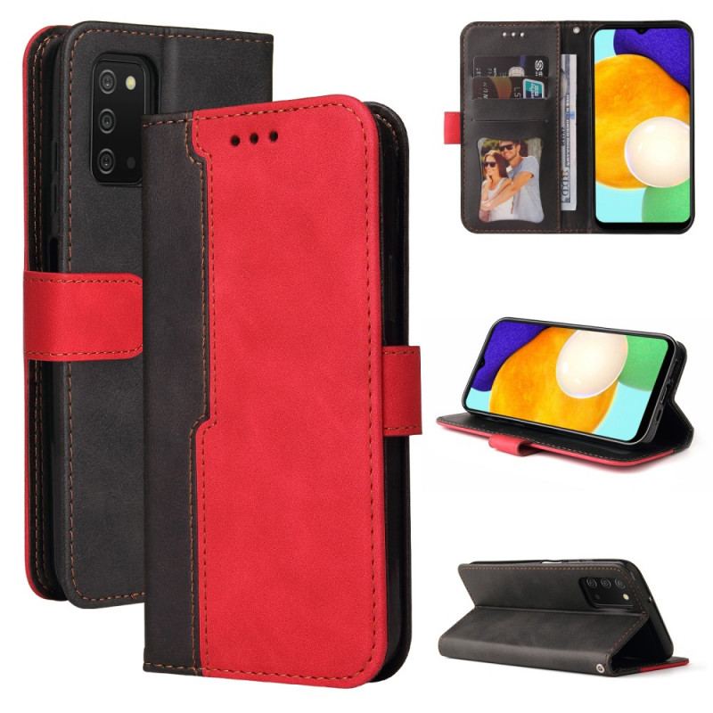 Capa Folio Para Samsung Galaxy A03s Dois Tons