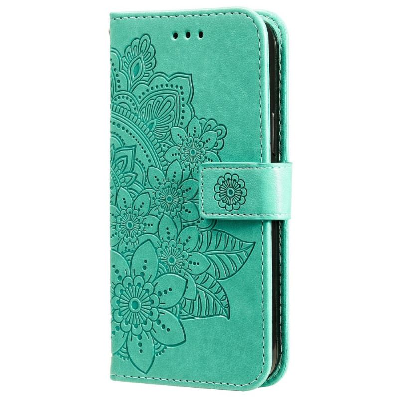 Capa Folio Para Samsung Galaxy A03s Flor Mandala