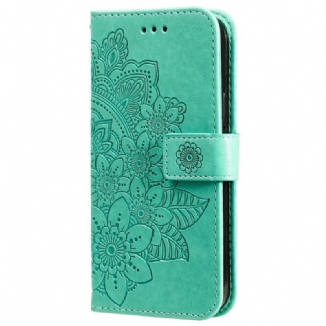 Capa Folio Para Samsung Galaxy A03s Flor Mandala