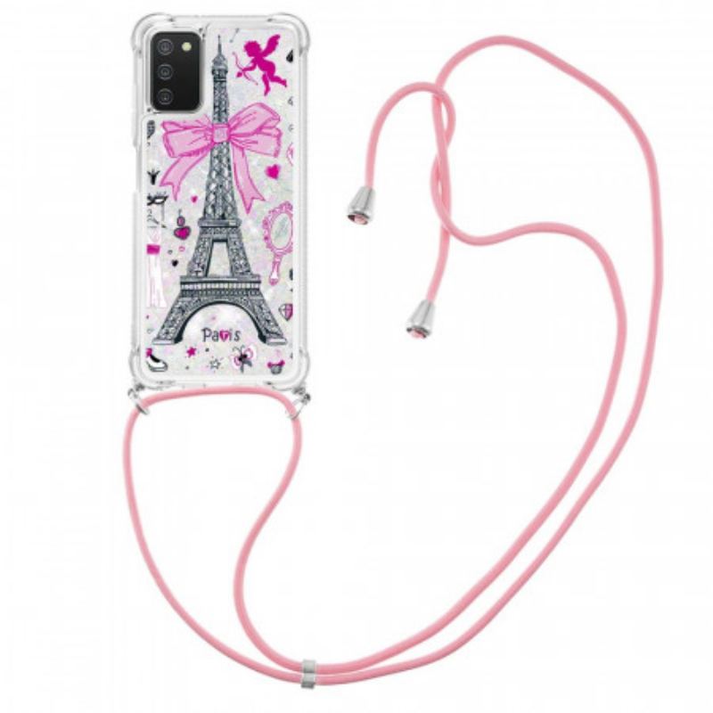 Capa Para Samsung Galaxy A03s De celular Na Torre Eiffel Cordon