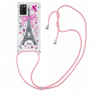 Capa Para Samsung Galaxy A03s De celular Na Torre Eiffel Cordon