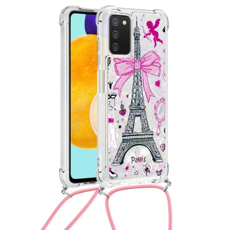 Capa Para Samsung Galaxy A03s De celular Na Torre Eiffel Cordon