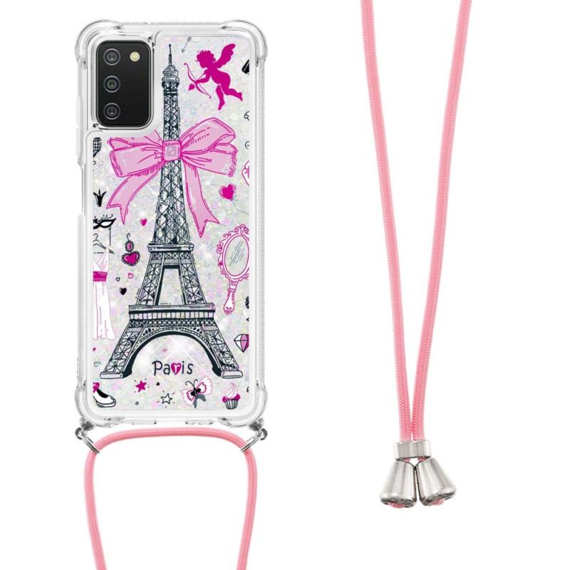 Capa Para Samsung Galaxy A03s De celular Na Torre Eiffel Cordon