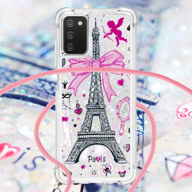 Capa Para Samsung Galaxy A03s De celular Na Torre Eiffel Cordon