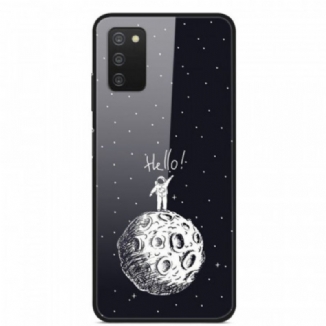 Capa Para Samsung Galaxy A03s Hello Moon Vidro Temperado