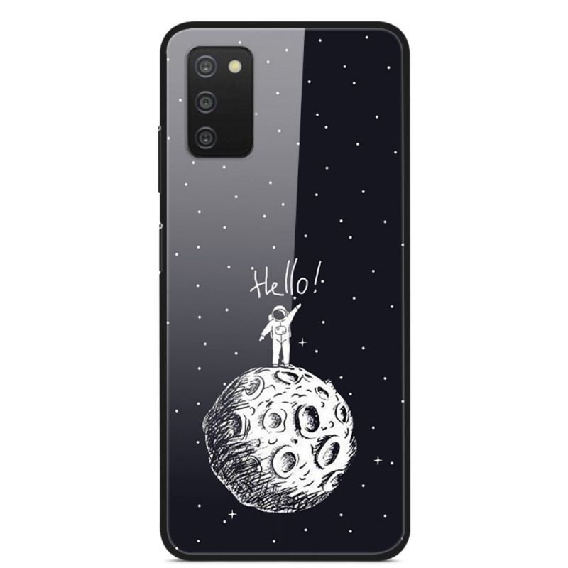 Capa Para Samsung Galaxy A03s Hello Moon Vidro Temperado