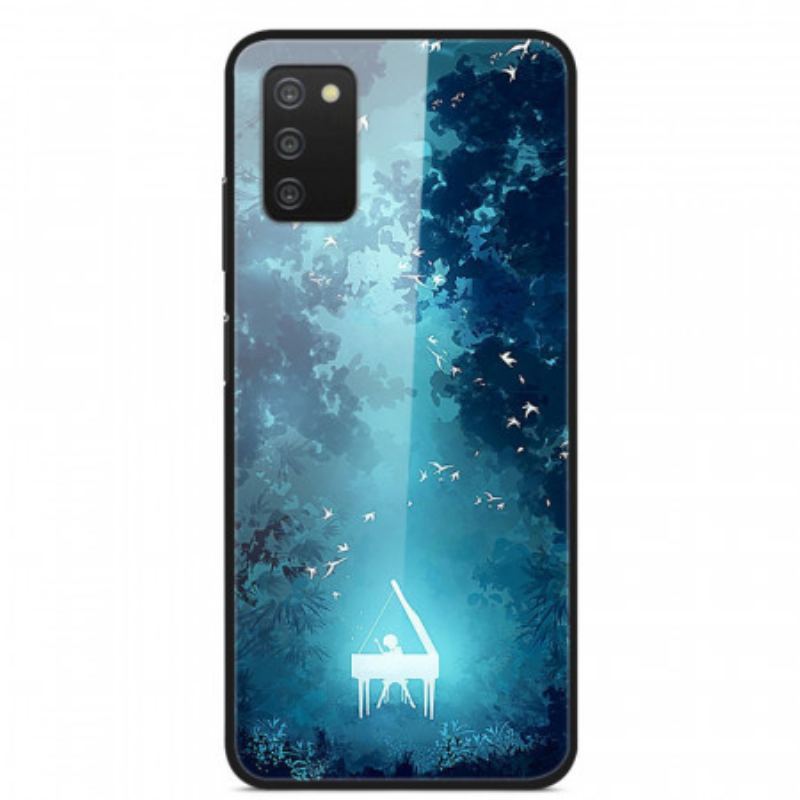 Capa Para Samsung Galaxy A03s Piano De Vidro Temperado À Noite