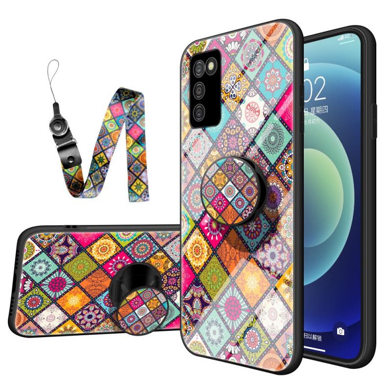 Capa Para Samsung Galaxy A03s Suporte Magnético Patchwork