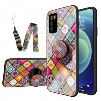 Capa Para Samsung Galaxy A03s Suporte Magnético Patchwork