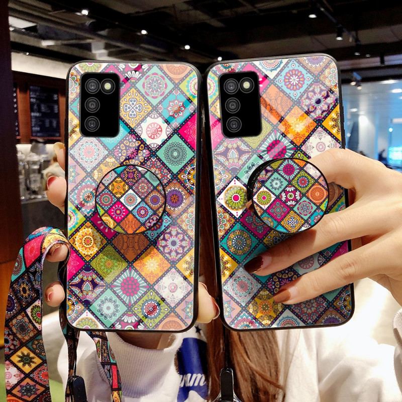 Capa Para Samsung Galaxy A03s Suporte Magnético Patchwork