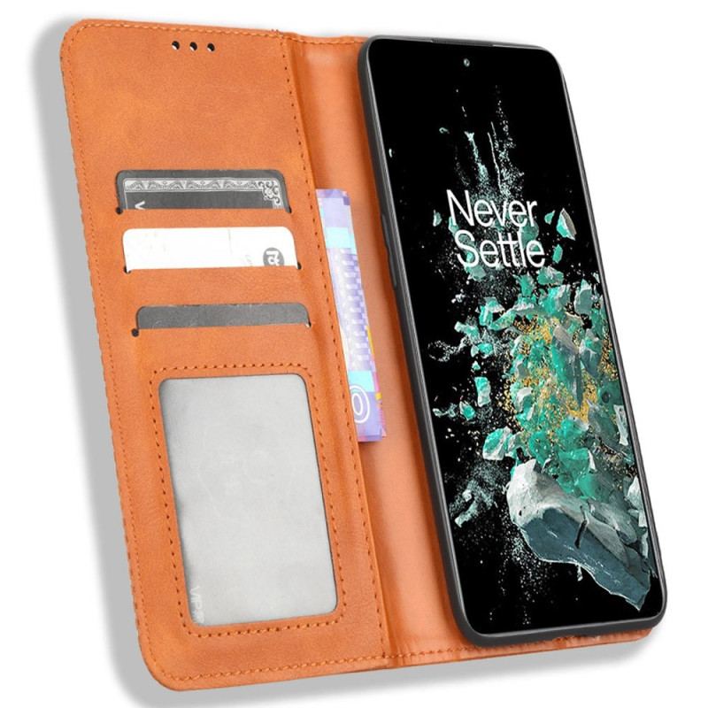 Capa De Celular Para OnePlus 10T 5G Flip Estilo De Couro Estilizado