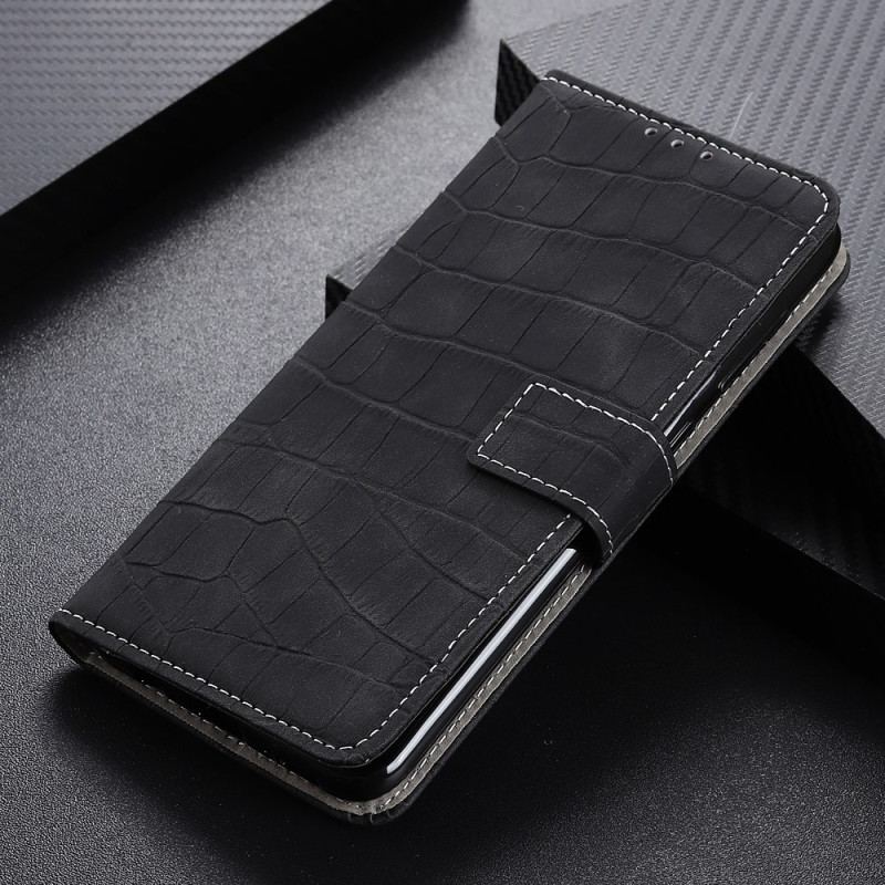 Capa De Couro Para OnePlus 10T 5G Estilo De Pele De Crocodilo