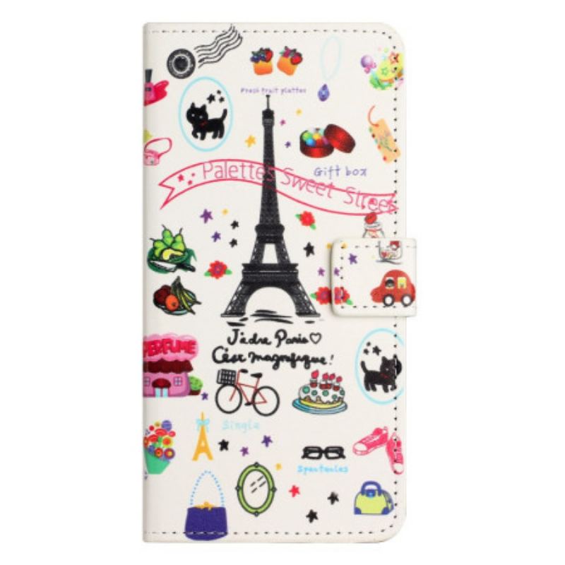 Capa De Couro Para OnePlus 10T 5G Eu Amo Paris