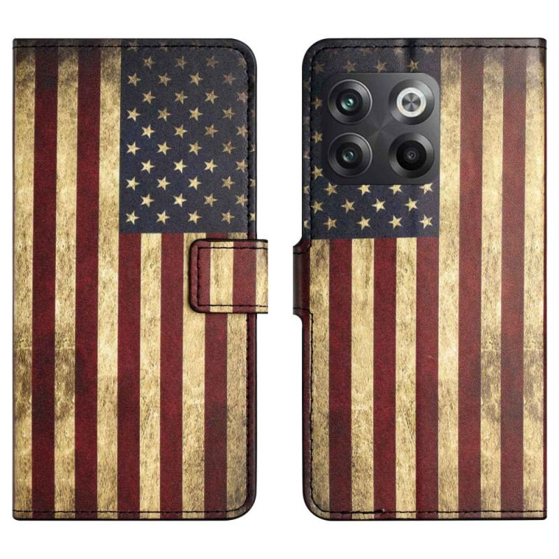 Capa Flip Para OnePlus 10T 5G Bandeira Americana Vintage