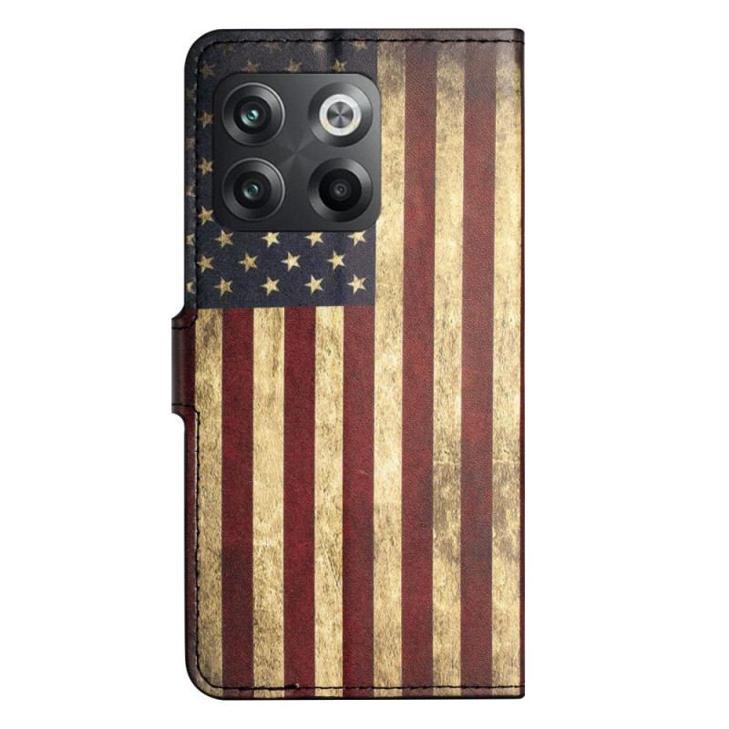 Capa Flip Para OnePlus 10T 5G Bandeira Americana Vintage